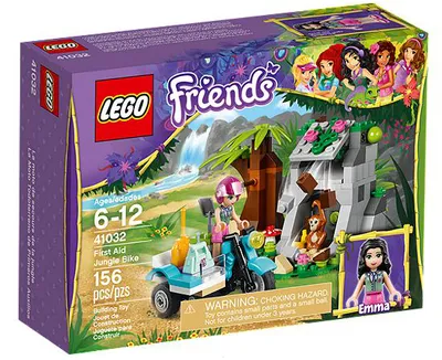 The image shows the retail packaging of a LEGO Friends jungle-themed toy set.