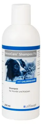 Produktbild von HexoCare Shampoo 1% 250ml alfavet, Hund, Katze, Chlorhexidin, Reinigung, Haut