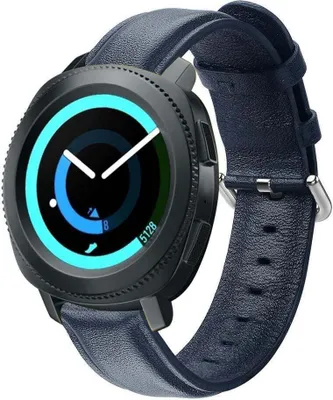 Produktbild von Strap-it Samsung Gear Sport Lederarmband (Dunkelblau)