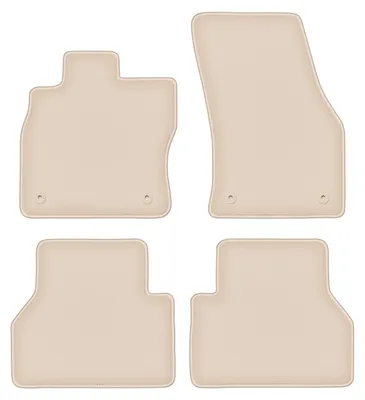 Image de Tapis de sol velours PREMIUM beige compatibles avec Volkswagen Caddy IV (2020-, kombivan) – avec fixations – sur‑mesure