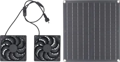 Obrázek produktu pro Solární výfukový ventilátor 25W 3200RPM IPX7 Vodotěsný solární panel Duální ventilátor pro ventilaci chlazení skleníků v přístřešku