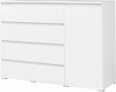 Produktbild von Klassische Kommode mit traditionellen Türen zum Öffnen, Kommode, Wohnzimmer, Schlafzimmer, Kinderzimmer, Jugendzimmer - MOON M5 (Weiß)