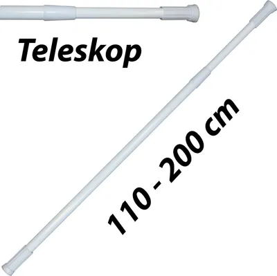 Obrázok produktu pre MSV Teleskopická tyč do sprchy Tyč na sprchové závesy, teleskopická tyč Rozsah nastavenia 110 - 200 cm Hliník Biela