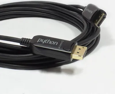 Immagine prodotto di Cavo di collegamento ottico ibrido DisplayPort 1.2, 4K2K / UHD 60Hz, spine placcate oro e contatti in rame, nero, 90 m, Serie PYTHON® (GC-M0179)