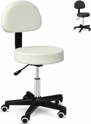Produktbild von Rollhocker Arbeitshocker Bürostuhl Lux - Weiß