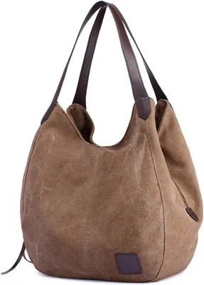 Produktbild von Bag Canvas Damen Schultertasche Handtasche Stoff Frauen Vintage für Alltag Büro