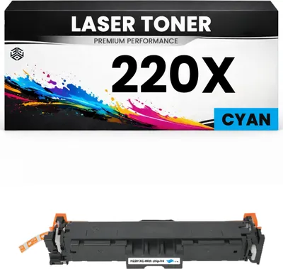 Produktbild von 2 x XXL Toner 220X Cyan für HP kompatibel W2201X Premium Alternative Color LaserJet Pro 4202dn 4202dw MFP 4302dw 4302fdn 4302fdw