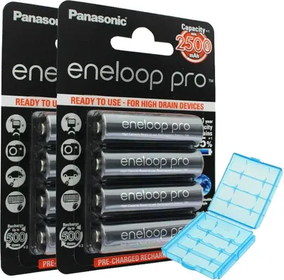 Produktbild von Panasonic eneloop Pro (ehem. Sanyo eneloop Pro) Technology 8er Pack HR-3UWX 2500mAh und AccuCell Akkubox
