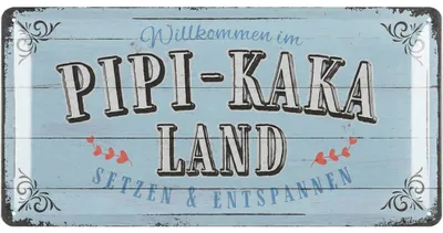 Produktbild von LANOLU Blechschild Pipi Kaka Land Schild, Toilettenschild lustig, lustige WC Schilder Vintage Deko Gäste WC Schild, Badezimmer Türschilder