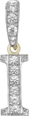Produktbild von Atemberaubender 9 Karat (375) Gold Buchstaben / Initiale Damen - Anhänger mit Zirkonia; TRS35337LTI