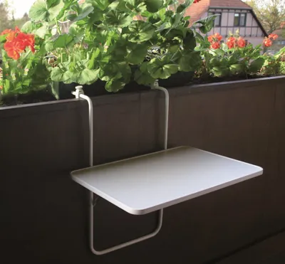 Image de Alco Balcon Table suspendue, blanc 60x40 cm