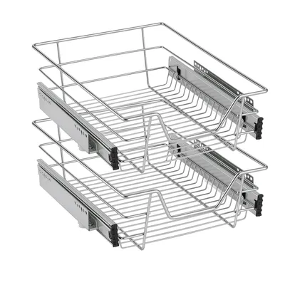 Produktbild von 2 x 50cm(Außenbreite)Küchenschublade Teleskopschublade Küchenschrank Schrankauszug Korbauszug vollauszug Schublade