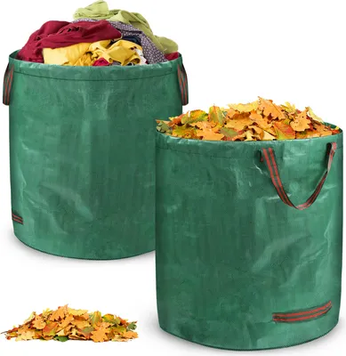 Produktbild von LARS360 2 Stück 500L Gartensack Gartenabfallsack Stabil PP 150g/m² Gartensäcke Grünabfall mit Griffen Laubsack Wiederverwendbar Reißfest Gartensäck