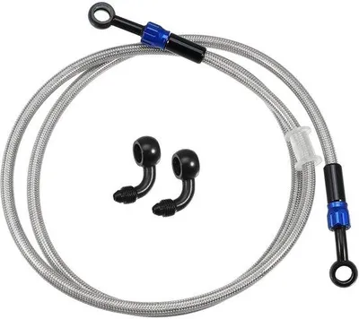 Imagen del producto de Manguera de goma de 130 cm - AN3 - Color plateado - Resistente al calor - Resistente al desgarro - Resistente a la corrosión - Manguera de doble protección - Manguera para combustible