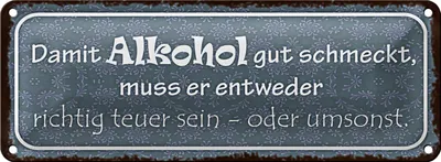 Produktbild von Blechschild Spruch 27x10cm damit gut schmeckt muss Dekoration