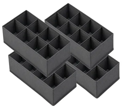 Image de Lot de 4 boîtes de rangement pliables avec 8 compartiments