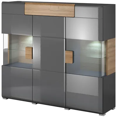 Productafbeelding van Kommode DELTO TL46, eikenhout Grandson / antraciet hoogglans