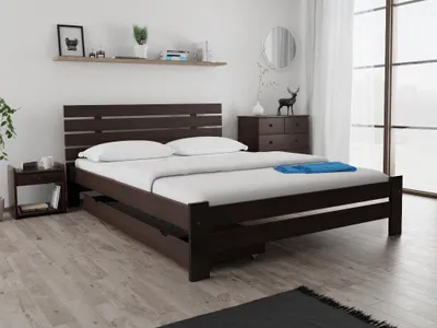 Produktbild von Hochbett Paris 160 x 200 cm, Nussbaum Matratze: Ohne Matratze, Lattenrost: Ohne Lattenrost