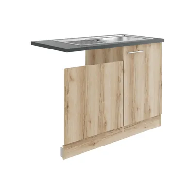 Produktbild von Optifit Spülenschrank inkl Spüle Geschirrspülerblende für teilintegrierten Geschirrspüler Livorno290 BxTxH 110 x 60 x 84