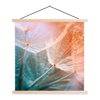 Produktbild von MuchoWow® Textilposter Blume - Löwenzahn - Pflanze 40x40 cm mit holzfarbenen Rahmen - Posterleiste