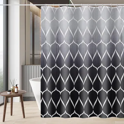 Imagen del producto de Cortina de ducha impermeable, resistente al moho, de 180 x 200 cm, con 12 anillas, para el baño