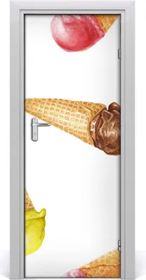 Produktbild von Tulup Türaufkleber 75x205 cm Dekorative Aufkleber Selbstklebend Wasserdichte Tapete Abnehmbar Schlafzimmer Wohnzimmer Wohnkultur - Eis wafelku