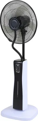Image de Jiubiaz Ventilateur sur pied avec eau pulvérisation ultrasonique refroidissement par eau , télécommande incluse fonction minuterie , humidificateur silencieux , fonction brouillard , humidificateur d'ambiance
