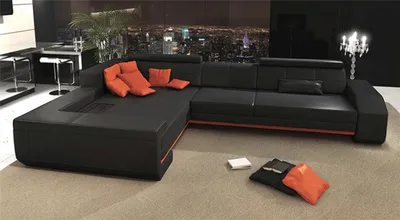 Image de Sofa L-Form Ledersofa Couch Wohnlandschaft Garnitur Design Modern Sofas Ecksofa