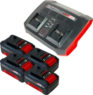 Produktbild von Einhell PXC Starter Kit 4x Power X-Change Akku 18 V 4,0 Ah ( 4x 4511396 ) + Power X-Twincharger 3A Doppel Ladegerät ( 4512069 )