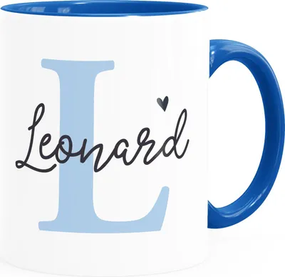 Produktbild von Kaffeetasse mit Namen Anfangsbuchstabe Initiale Herz personalisierte Geschenke SpecialMe® Mädchen inner-royal Keramik-Tasse