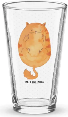 Produktbild von Mr. & Mrs. Panda Cocktailglas Katze Frühaufsteher - Transparent - Geschenk, Wasserglas, Morgenmuffel, Bierglas, Trinkglas, Glas, Tumbler, Kaffee, Katzen, Tiger