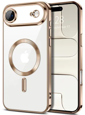 Produktbild von Weiche Klar Hülle für iPhone Air, Kameraschutz, Kompatibel mit MagSafe, Elektroplattiert TPU Handyhülle Braun