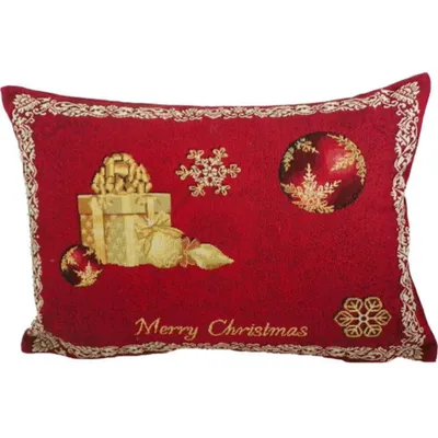 Produktbild von Kissen - Merry Christmas - Weihnachten Rot Gobelin ca 35x45 cm Landhaus
