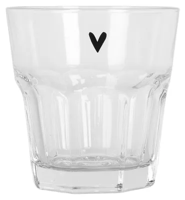 Image de Clayre & Eef Verre à eau Ø 8x8 cm / 200 ml Verre transparent cœur