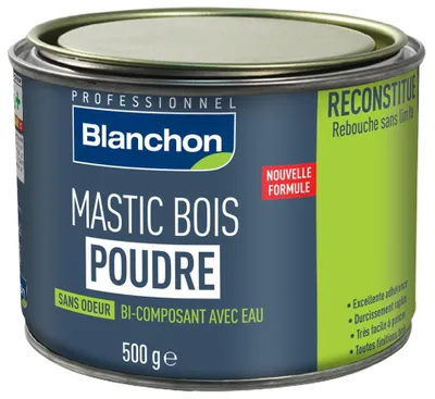 Image de Mastic bois poudre bois Blanc 500g - BLANCHON - 02103111