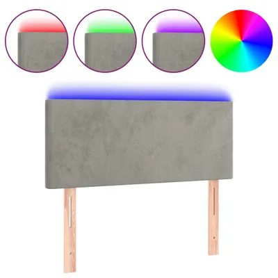 Produktbild von vidaXL LED Kopfteil Hellgrau 80x5x78/88 cm Samt