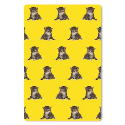 Produktbild von MuchoWow® Mauspad Mousepad Kätzchen - Muster - Gelb 40x60 cm - Mousepads - Maus Mat - Pad - Mausunterlage - Schreibtisch Accesoire
