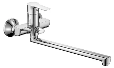 Produktbild von BARON Badewanne-Wandarmatur, Abstand 100mm, mit schwenkbarem Einlauf, Chrom