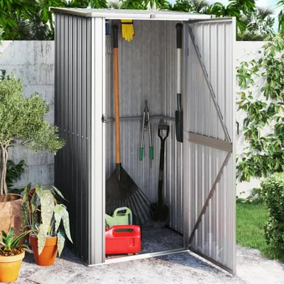 Immagine prodotto di Vidaxl Casetta da giardino 118,5x97x209,5 cm zincata Stahl grau