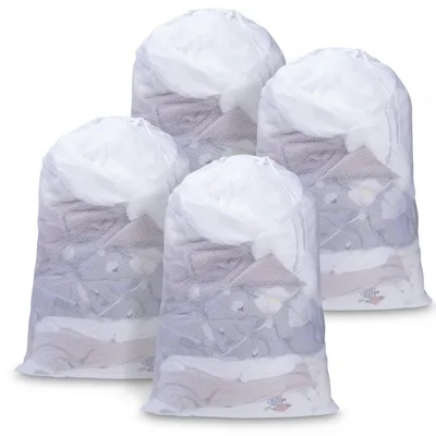Productafbeelding van Wasmand voor wasmachine, 60 x 90 cm, wit, 4 stuks