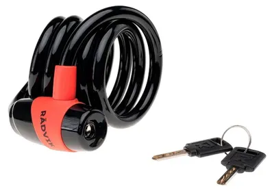 Immagine prodotto di Radvik - Lucchetto per catena da bicicletta "Federlocker" IG3303 (900 mm x 10 mm) (Nero/Arancione)