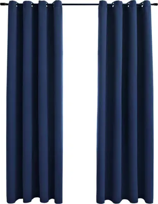 Produktbild von vidaXL Verdunkelungsvorhänge mit Metallösen 2 Stk. Blau 140x225cm
