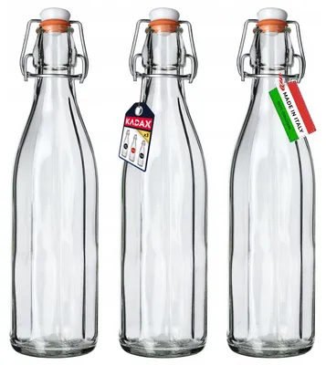 Produktbild von Kadax Glasflaschen 750 ml 3er Set mit Korken für Öl Essig