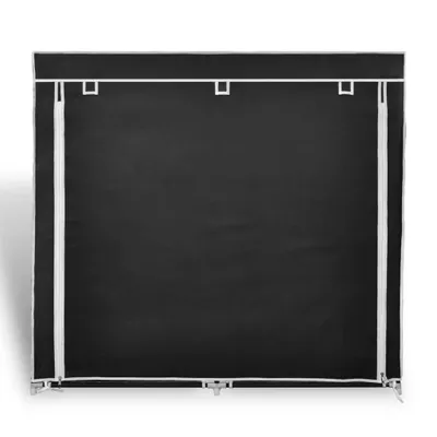 Produktbild von Möbel Stoff Schuhschrank - Schuhkommode Aufbewahrungsschrank für Flur - mit Abdeckung 115x28x110 cm Schwarz Top7361629