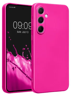Produktbild von kwmobile Handyhülle für Samsung Galaxy A55 5G Hülle - weiche Silikon Case metallisch schimmernd - Schutzhülle Cover - Metallic Pink