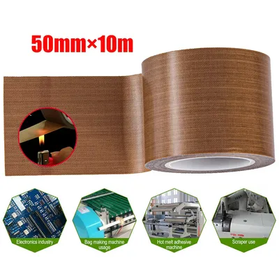 Produktbild von 50mm x 10m Teflonband Hochtemperaturband PTFE Glasgewebeband Selbstklebend 260°C