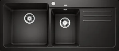 Immagine prodotto di Lavello Blanco Naya 8, in Silgranit, dimensioni 1160x500 mm, colore nero, codice prodotto 525945