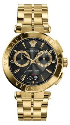 Produktbild von Versace Aion Chronograph Herrenuhr Gold Armband Edelstahl 45mm VE1D017 21