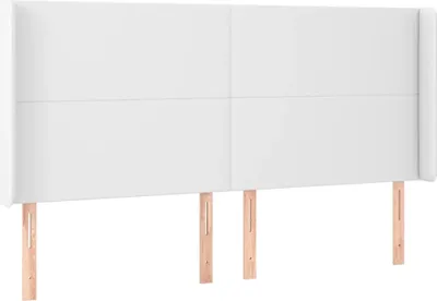 Produktbild von Kopfteil mit Ohren Weiß 163x16x118/128 cm Kunstleder