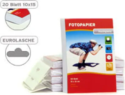 Obrázok produktu pre Inkjet fotopapier 10x15 cm vysoký lesk, 180 g, 20 listov